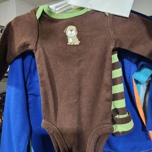 Brown Baby Onesie with Green Trim